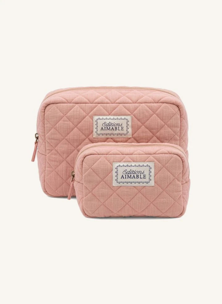 Editions Aimable - Kosmetiktasche Toscana | Puderrosa Gazetuch