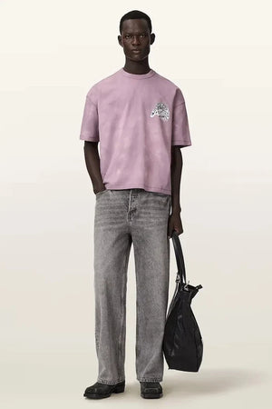 AllSaints erkek pamuklu elastanlı pull-over tişört AVALON