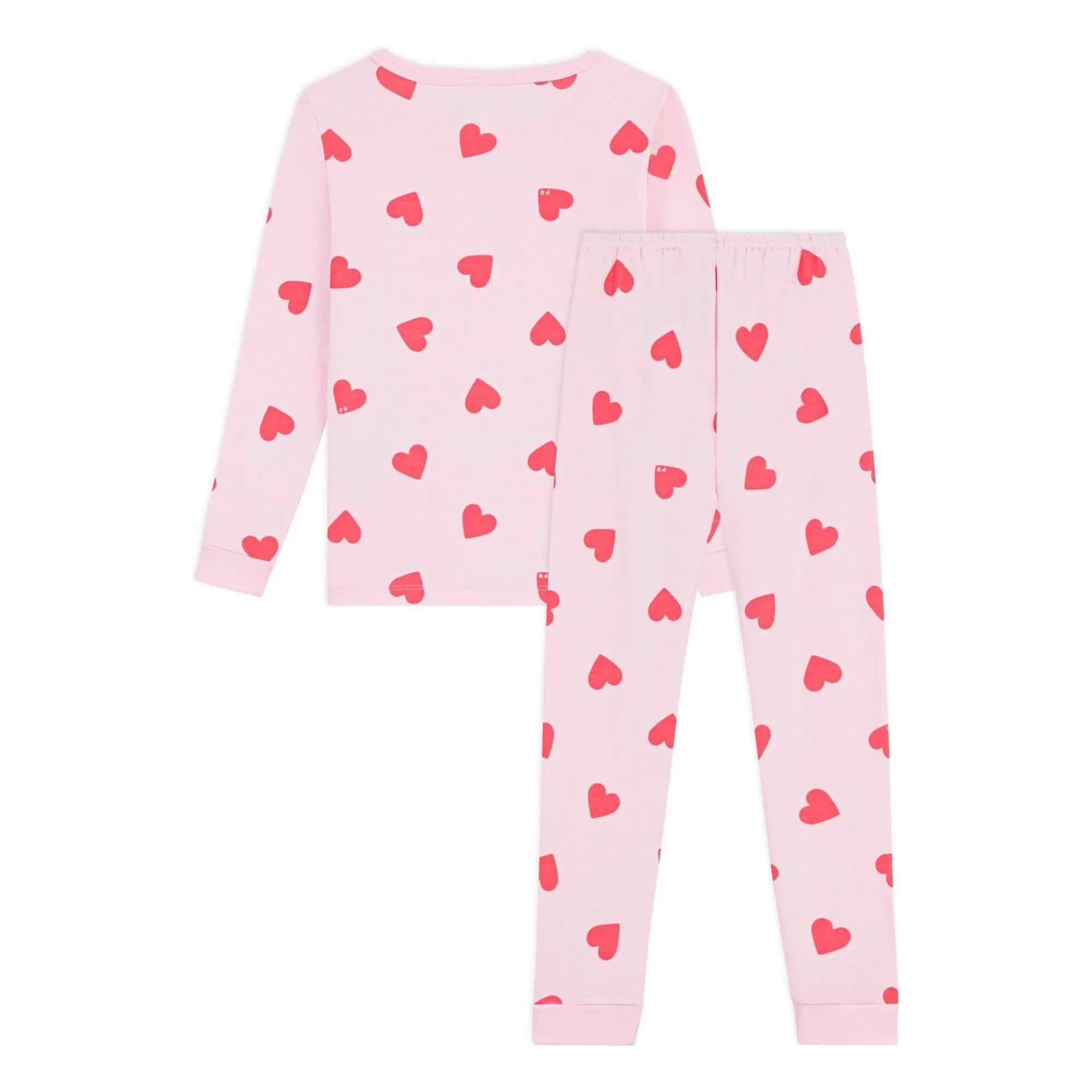 Petit Bateau - Schlafanzug mit Herzmuster | Rosa