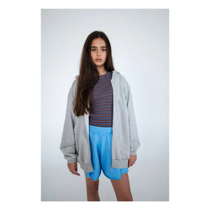 Repose AMS – Shorts mit Rüschen aus Bio-Baumwolle | Azurblau