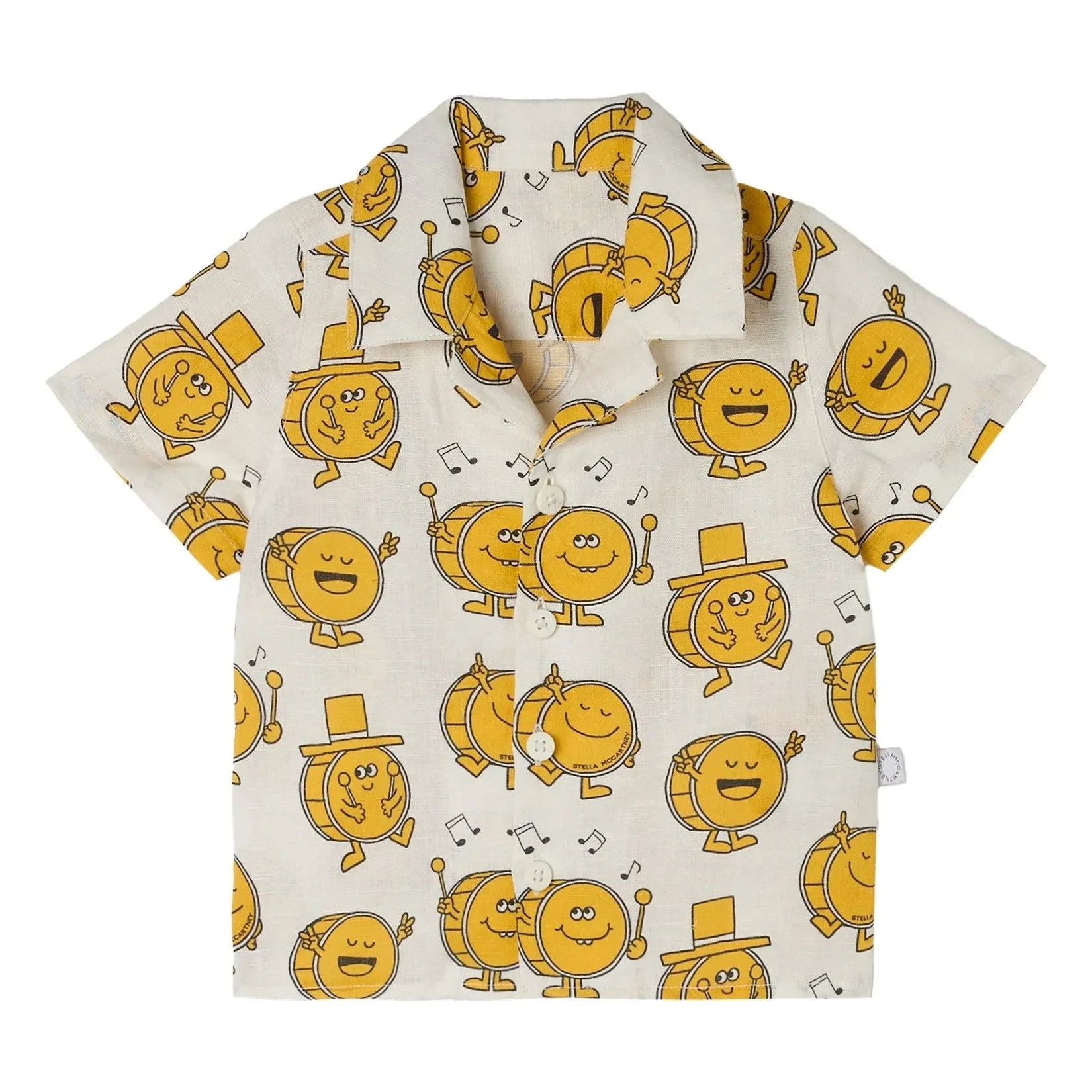 Stella McCartney Kids - Musik Leinen- und Bio-Baumwollhemd | Elfenbein