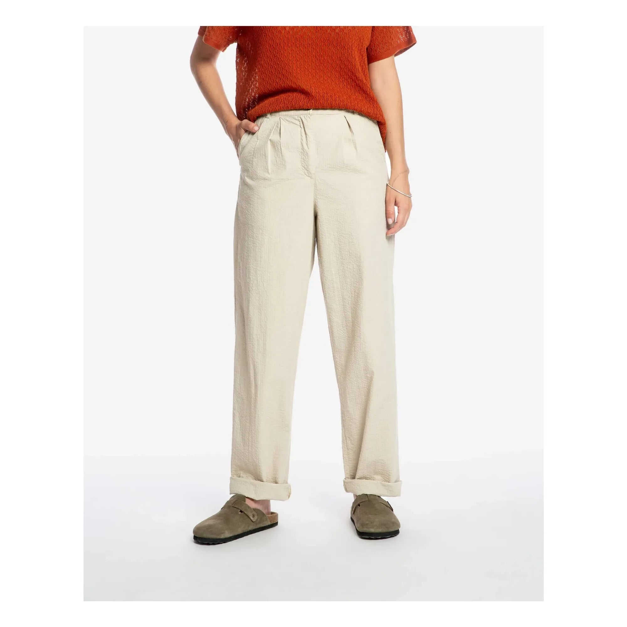 Matona - Bio-Baumwollhose mit Falten | Sand