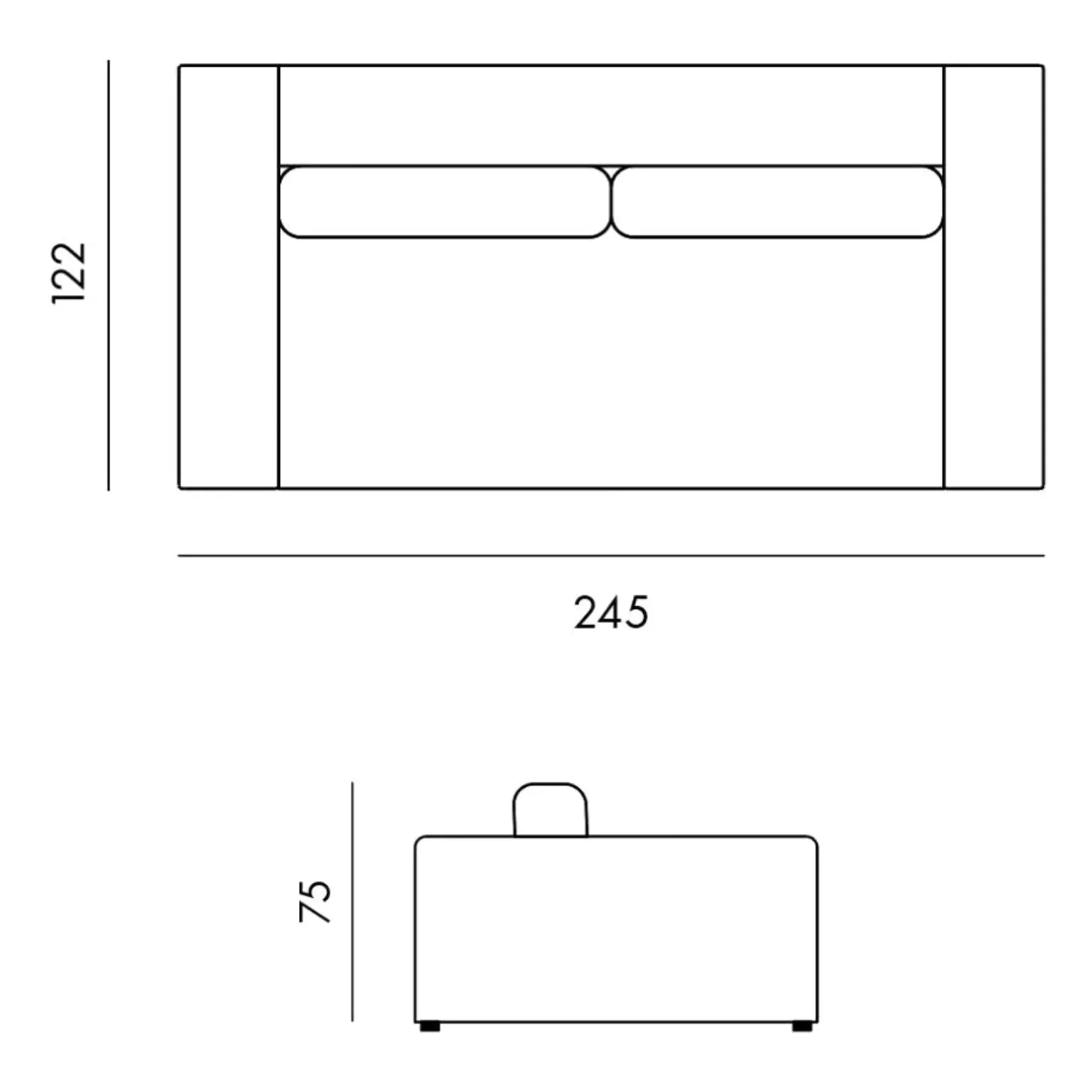 Panac Edition - Bellechasse 3-Sitzer Sofa Natur-Samt - 245 cm | Moosgrün