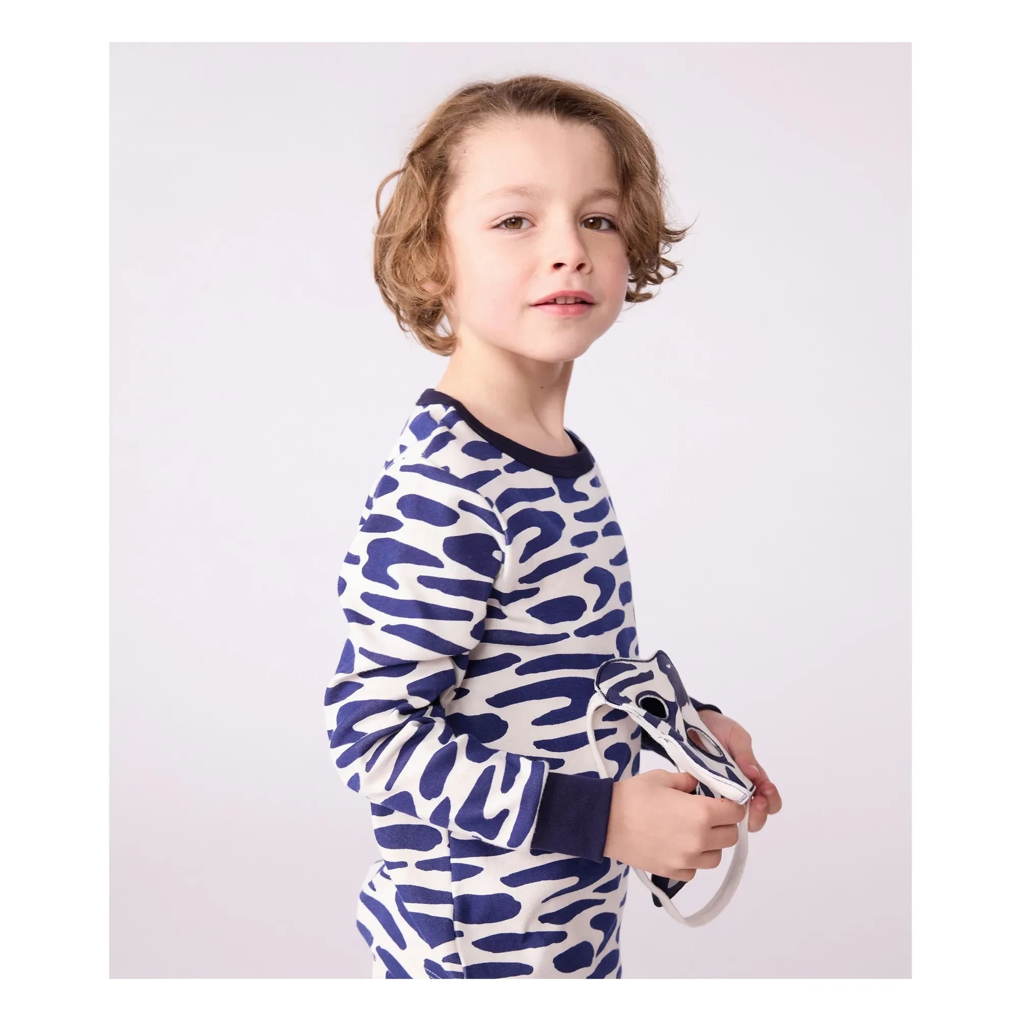 Petit Bateau - Zebra Pyjama und Masken-Set | Ecru