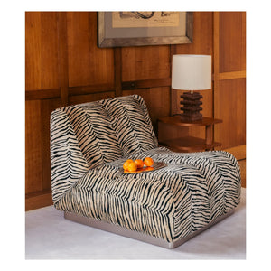 The Socialite Family - Rotondo modular fireside chair, tiger velvet fabric | Tiger