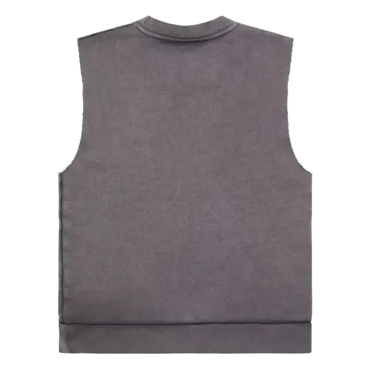 Kinderleicht – Ärmelloses Sweatshirt aus Bio-Baumwolle „Clem“ | Kohlegrau