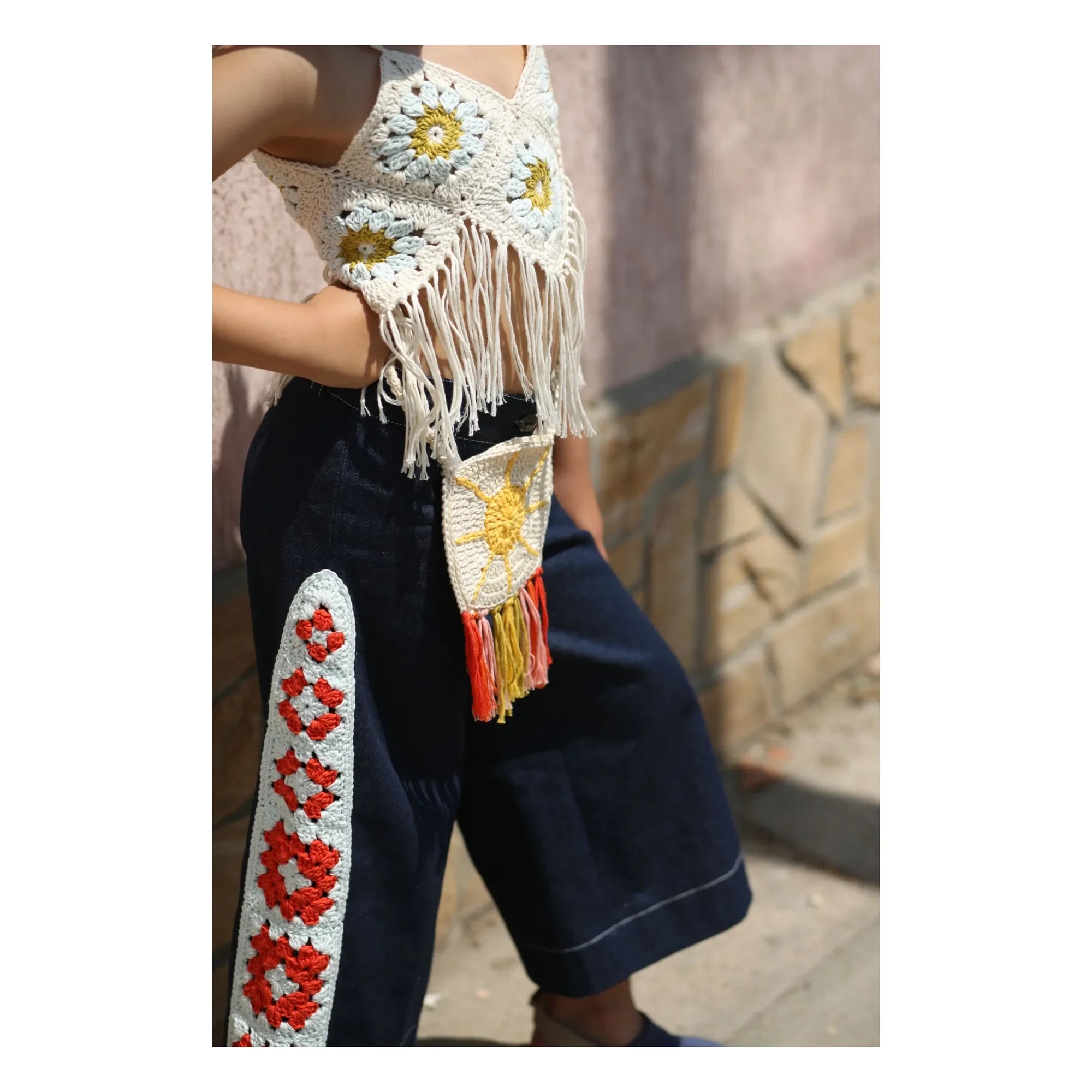 Kalinka - Häkel-Sonnen-Tasche | Ecru