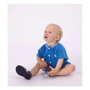 Petit Bateau - Einfarbiger Kurzarm-Strampler | Königsblau