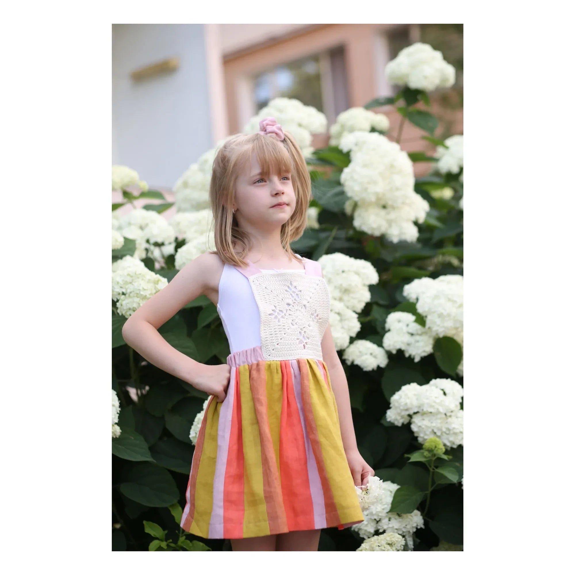 Kalinka – Santana Leinen-Schürzenkleid | Rosa