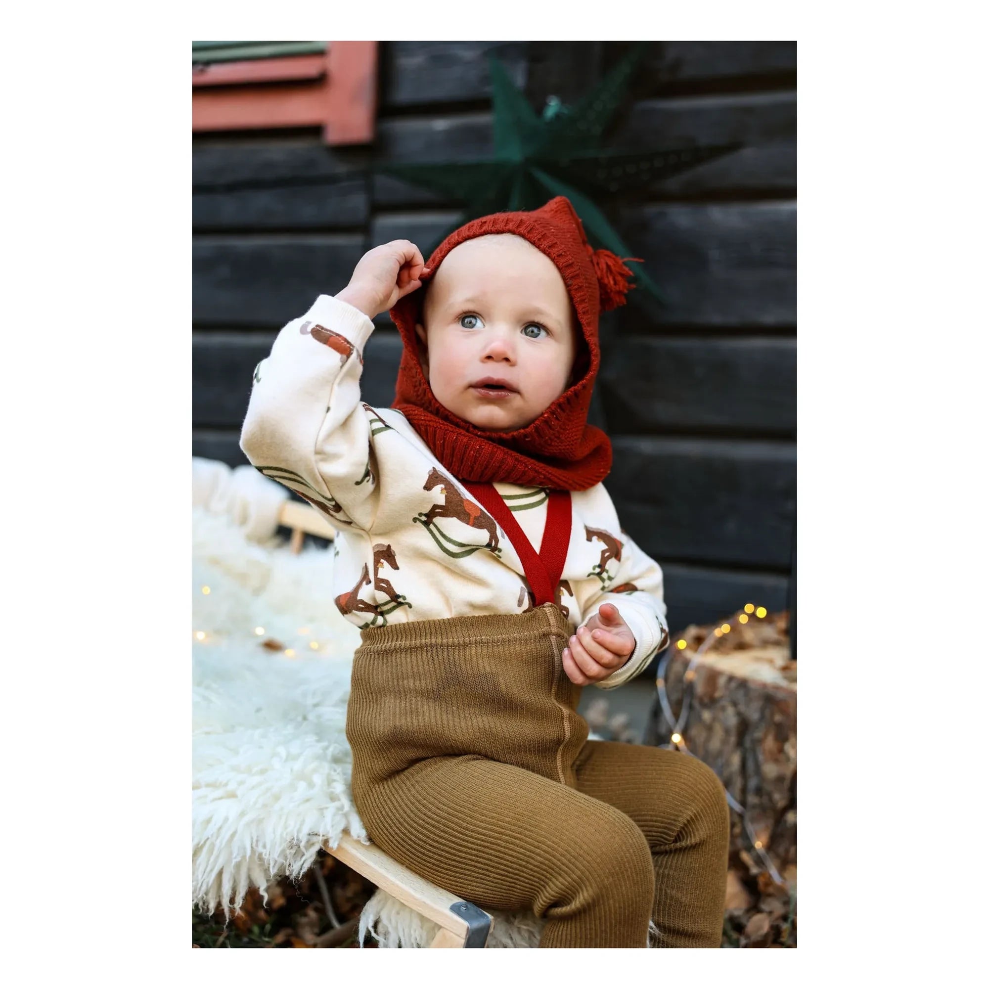 Silly Silas - Weihnachts-Strumpfhose aus Bio-Baumwolle | Olivgrün