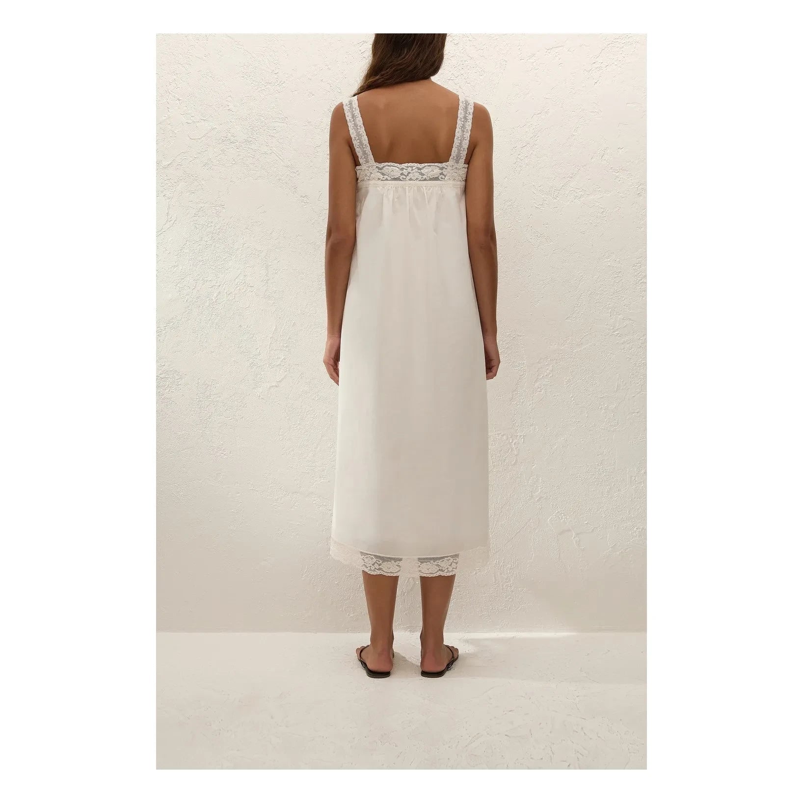 Faithfull the Brand - Cristina Midi Pamuk Elbise | Ivory