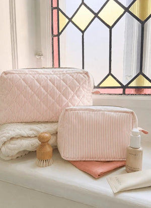 Cam Cam - Klassische Streifen Make-up Tasche | Rosa