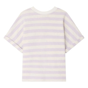 Bonpoint - Farah Gestreiftes Kirsch-T-Shirt | Ecru