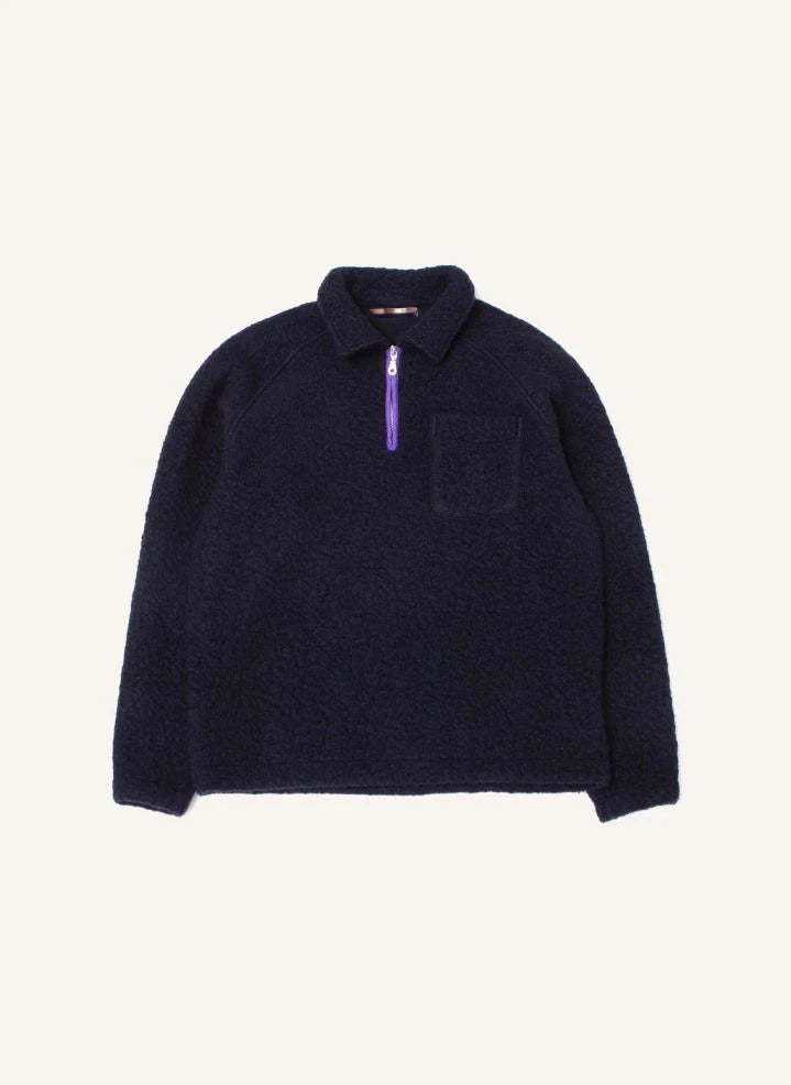 Edmmond Studios - Außergewöhnlicher Halbzip-Pullover | Dunkelblau