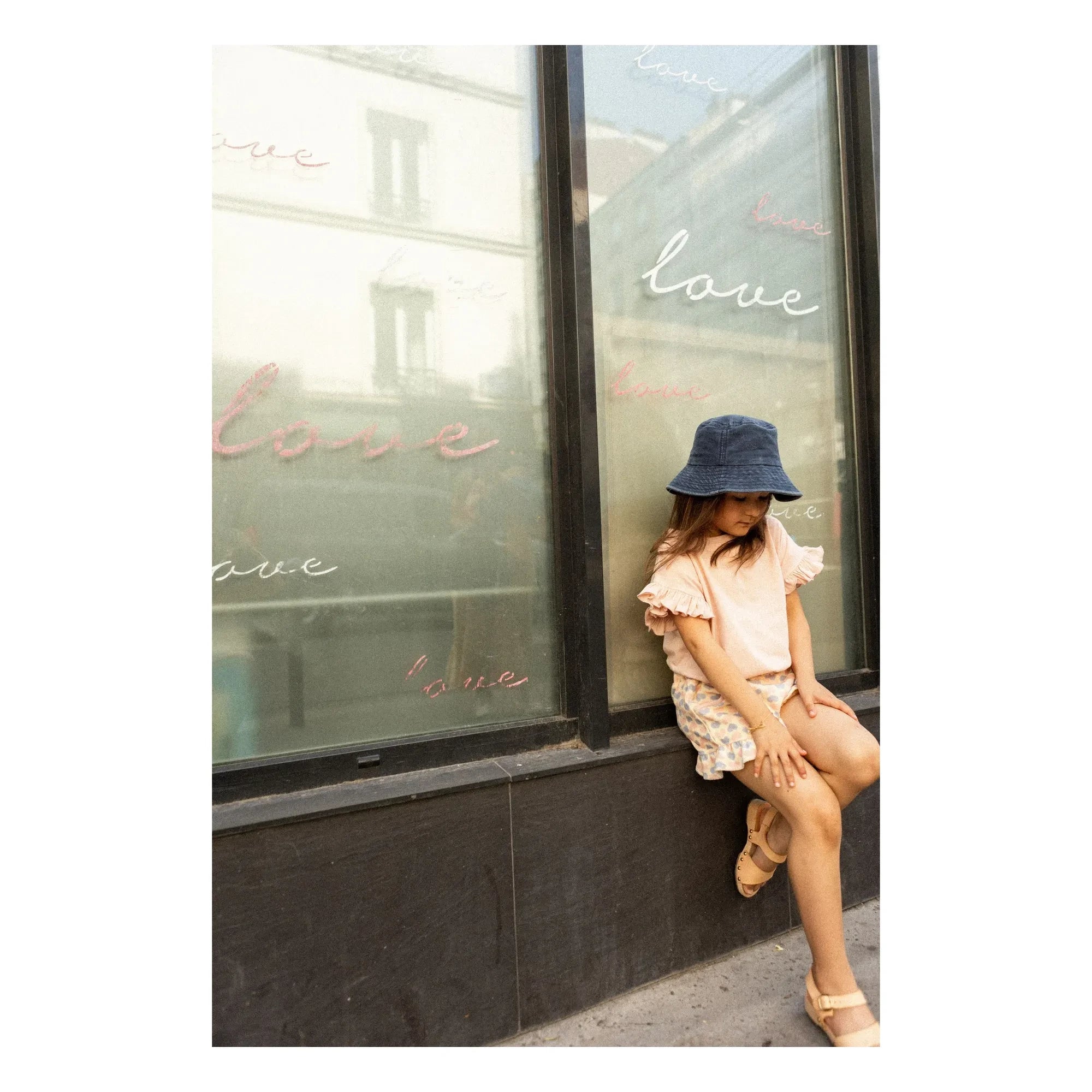 Louis Louise - Astrée Rüschen-Shorts aus Terry-Stoff mit Herzen | Puderrosa