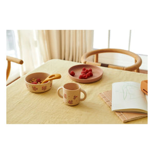 Liewood – Vivi Geschirr-Set aus Silikon – 4er-Set | Butterfly/Apple Blossom