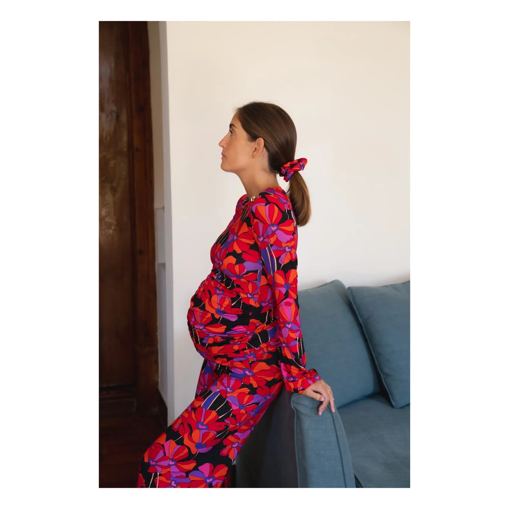 Paloma Collection – Andrea Flower Power Umstandshose | Rot