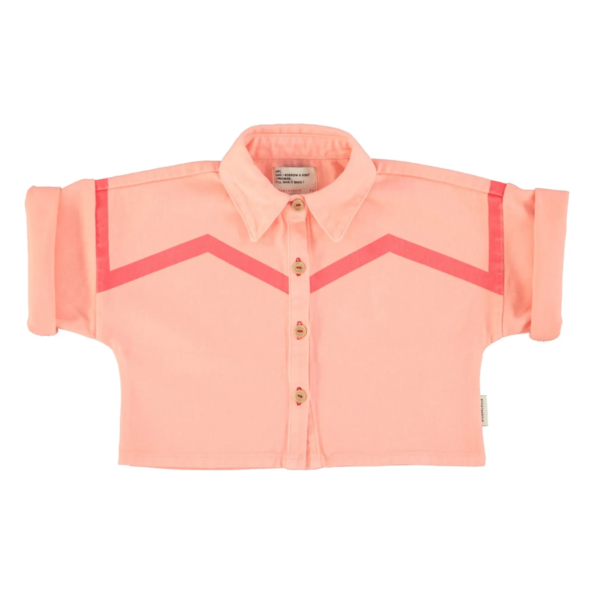 Piupiuchick - Geometrische Twill-Kurzarmjacke | Koralle