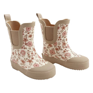 Quincy Mae - Blumen-Regenstiefel | Elfenbein