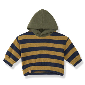 1+ in the family - Norman Çizgili Hoodie | Hardal
