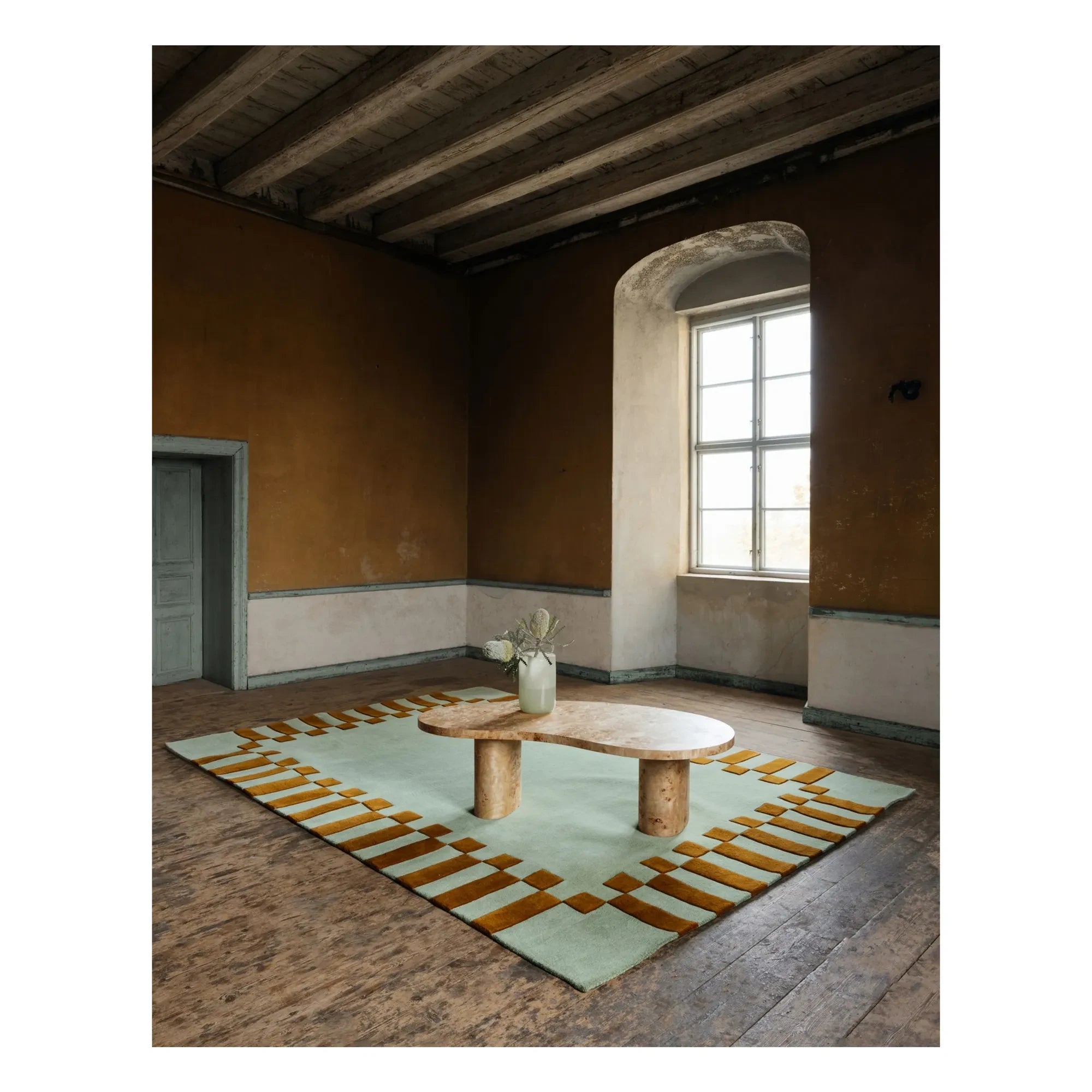 Layered - Wollteppich Teklan Frame, Tekla Evelina Severin | Pistazie