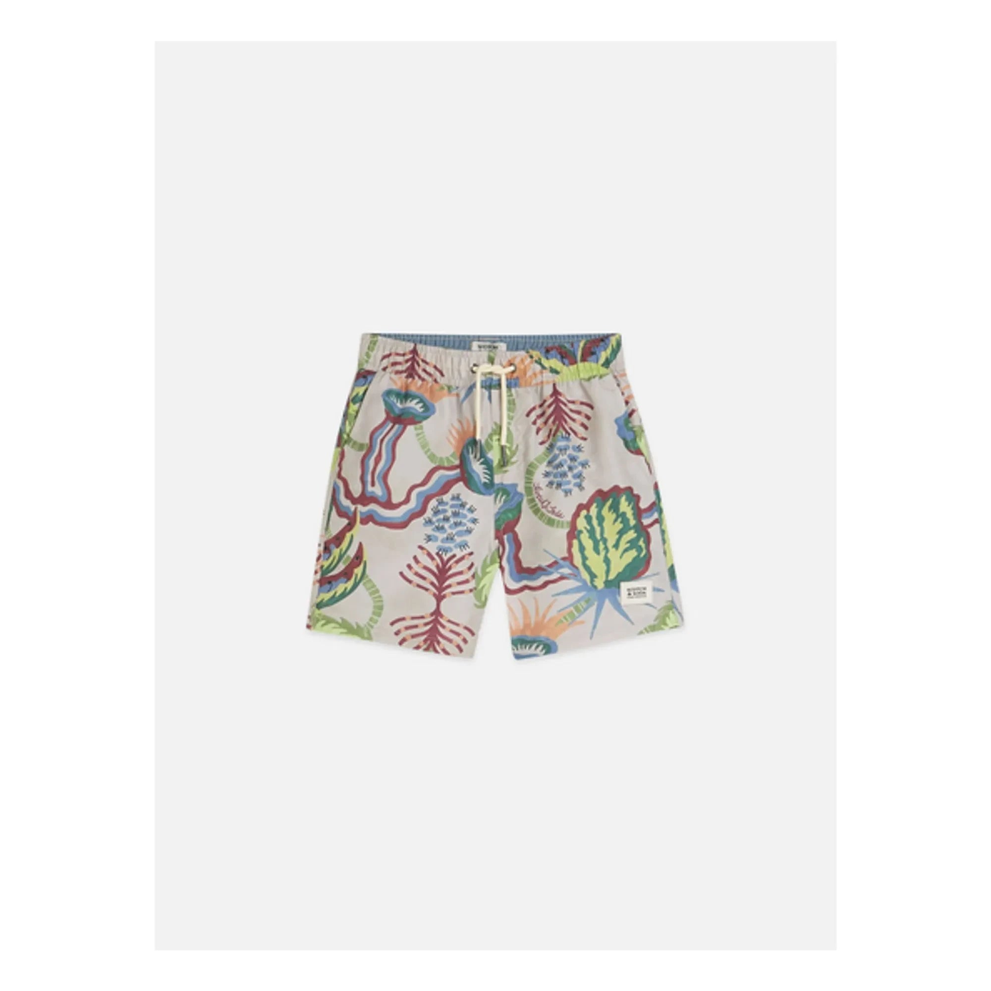 Scotch & Soda – Badeshorts mit Wüstenblumenmuster | Beige
