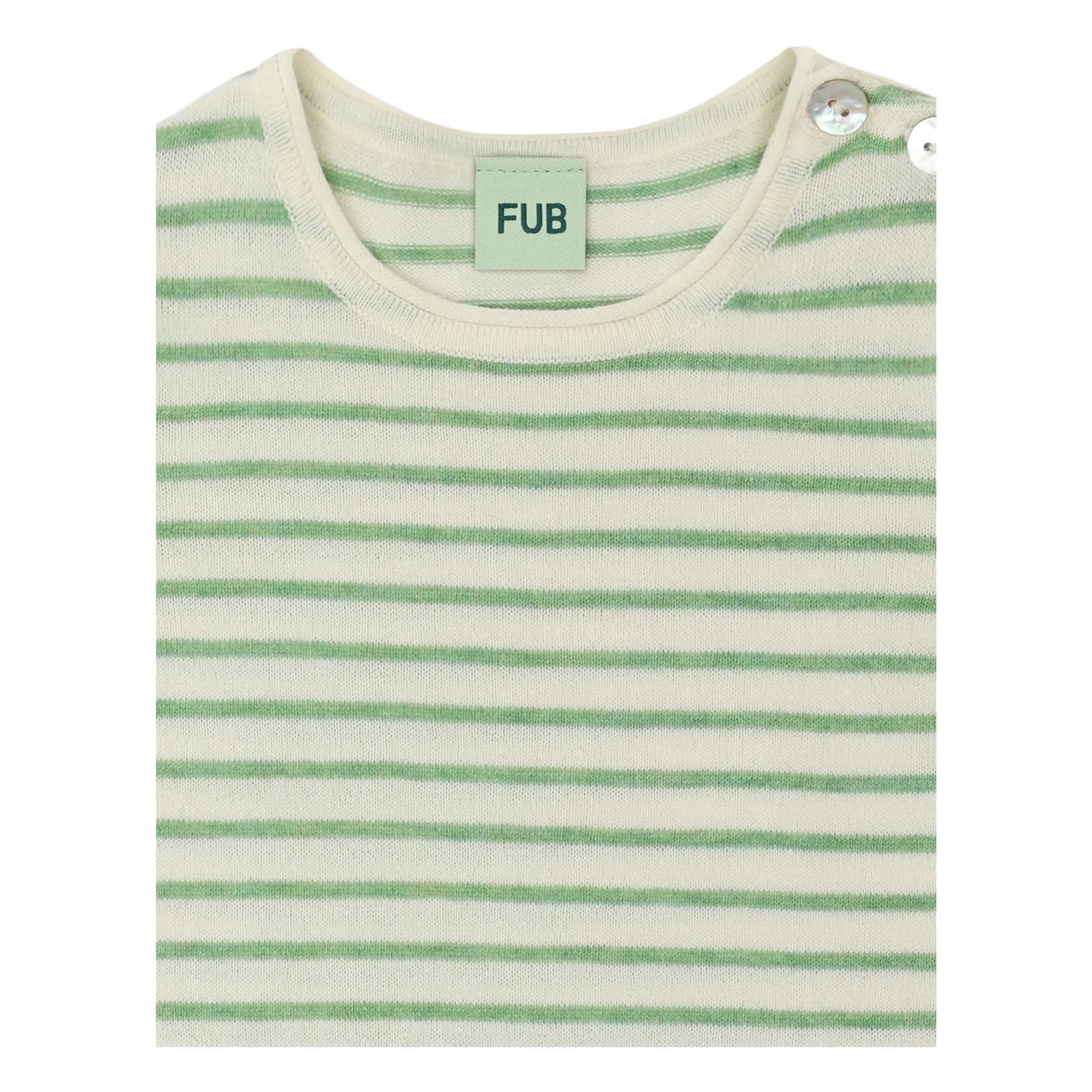 FUB - Gestreifter Body aus Bio-Baumwolle | Ecru