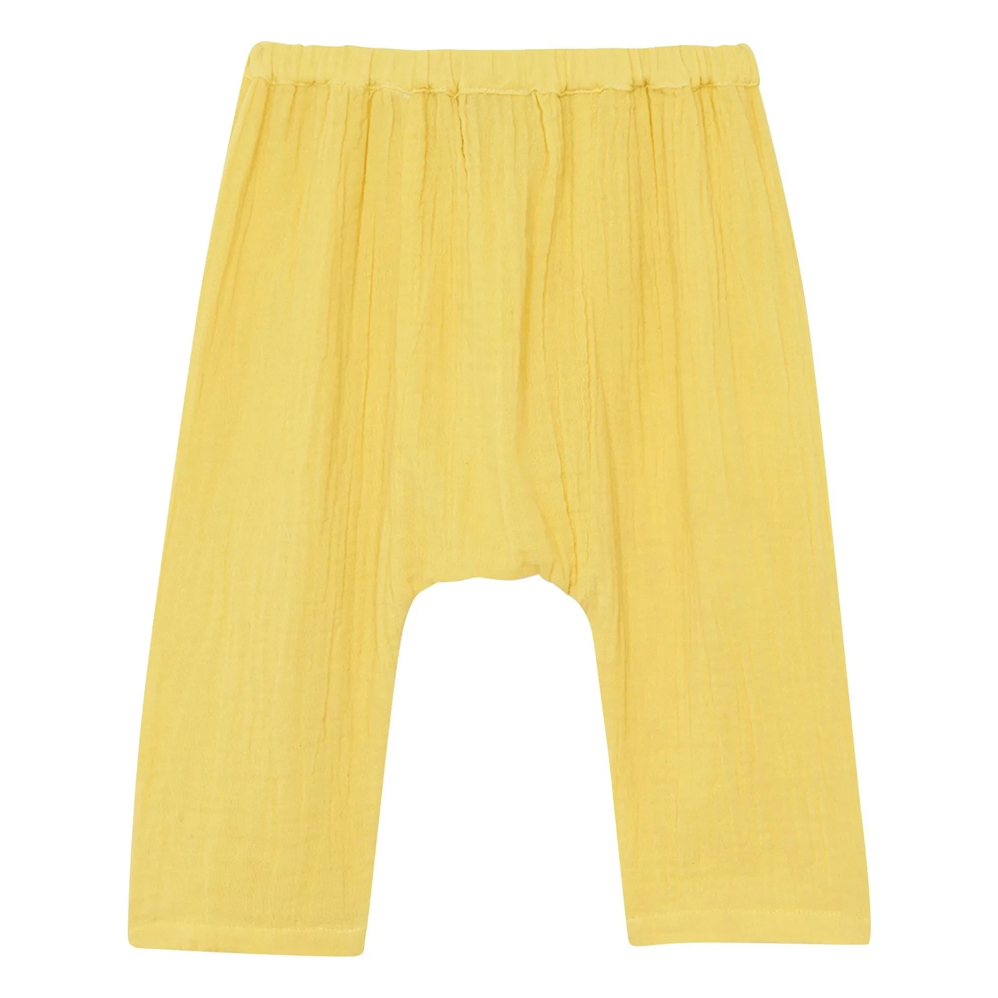 Bonton - Laos Baumwoll-Musselin-Hose | Gelb
