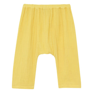 Bonton - Laos Baumwoll-Musselin-Hose | Gelb