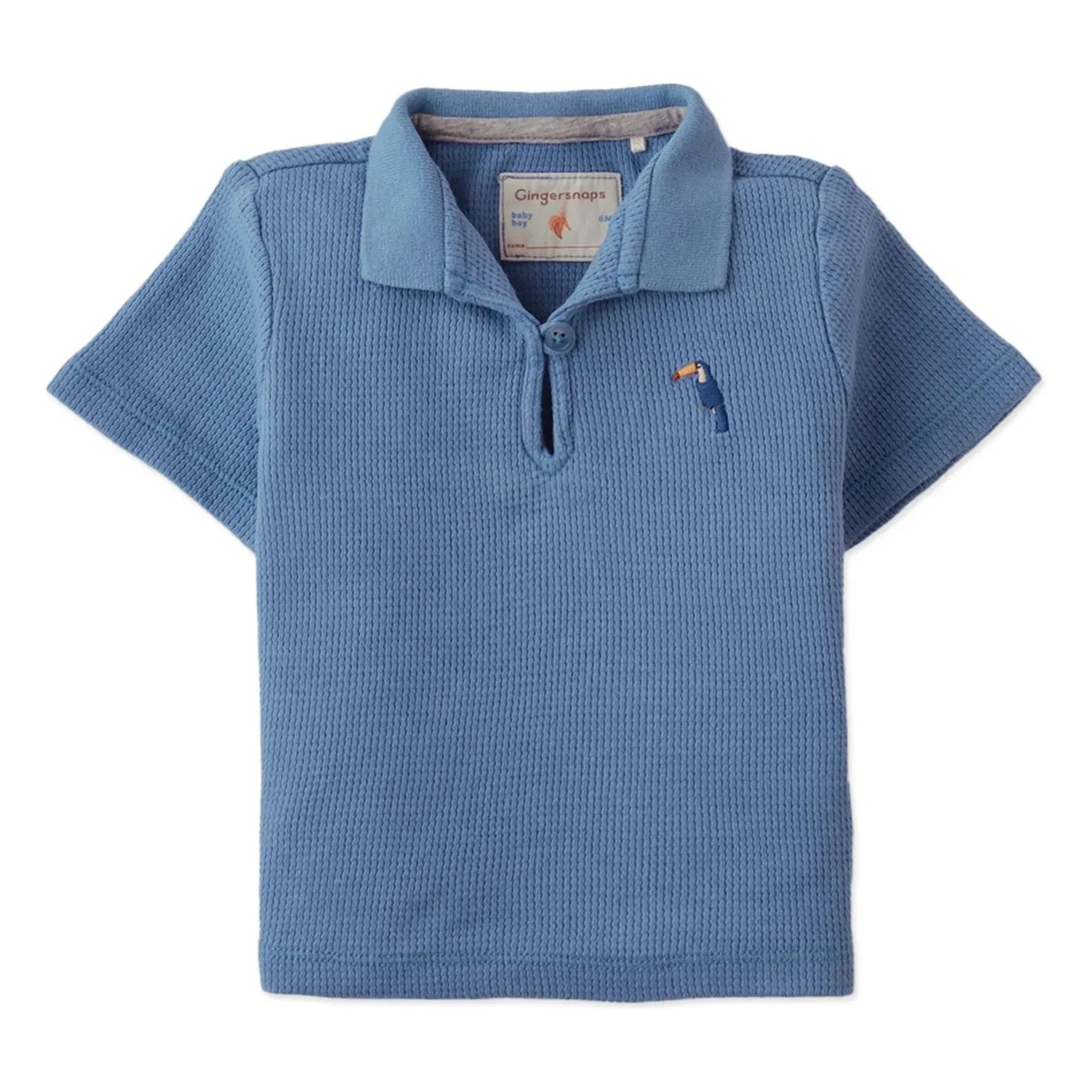 Gingersnaps - Timmy Besticktes Tukan-strukturiertes Poloshirt | Blau