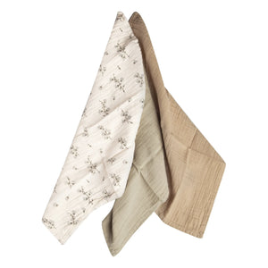 garbo&friends - Musselin-Spucktücher Bluebell - 3er-Set | Creme