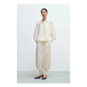 Cordera - Marfil Balon Kollu Bluz | Creme