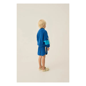 The Campamento - Sweatshirt mit Reißverschluss aus Frottee mit Farbblöcken | Marineblau