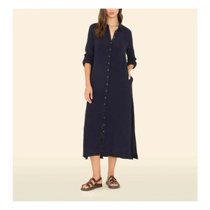 Xirena - Boden Baumwoll-Gaze-Kleid | Dunkelblau