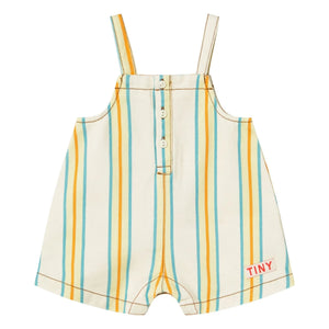 Tinycottons - Gestreifter Kurzer Overall | Gelb