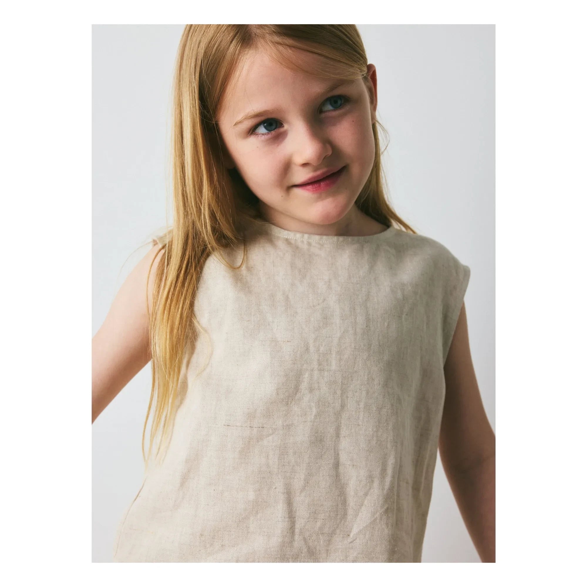 brunobruno nation - Top Vida Leinen und Bio-Baumwolle | Beige