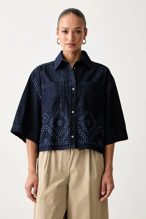Weekend Max Mara kadın denim gömlek WKDALARE