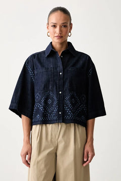 Weekend Max Mara kadın denim gömlek WKDALARE