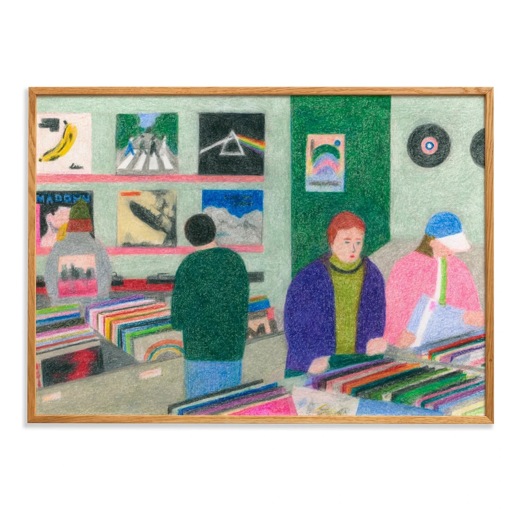 Paper Collective - Vinyl Shop Poster von Line Hachem