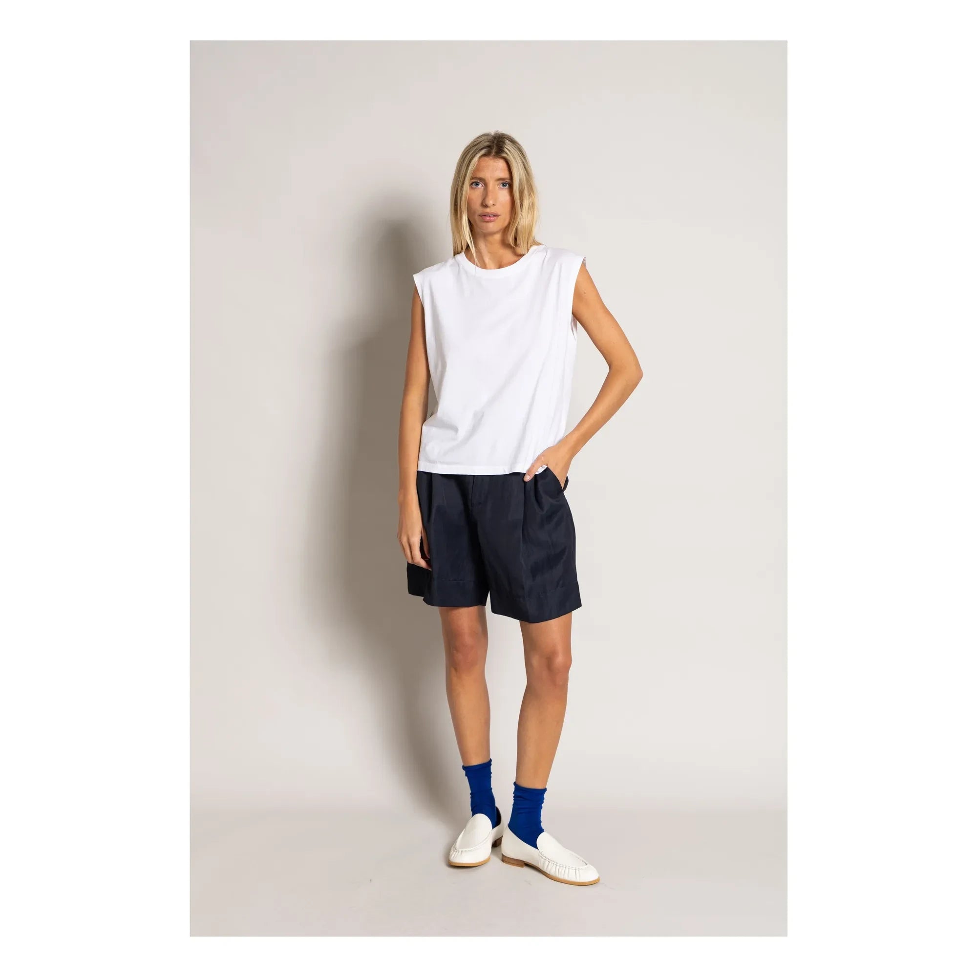 Smallable Woman - Freja Bio-Baumwoll ärmelloses T-Shirt | Weiß