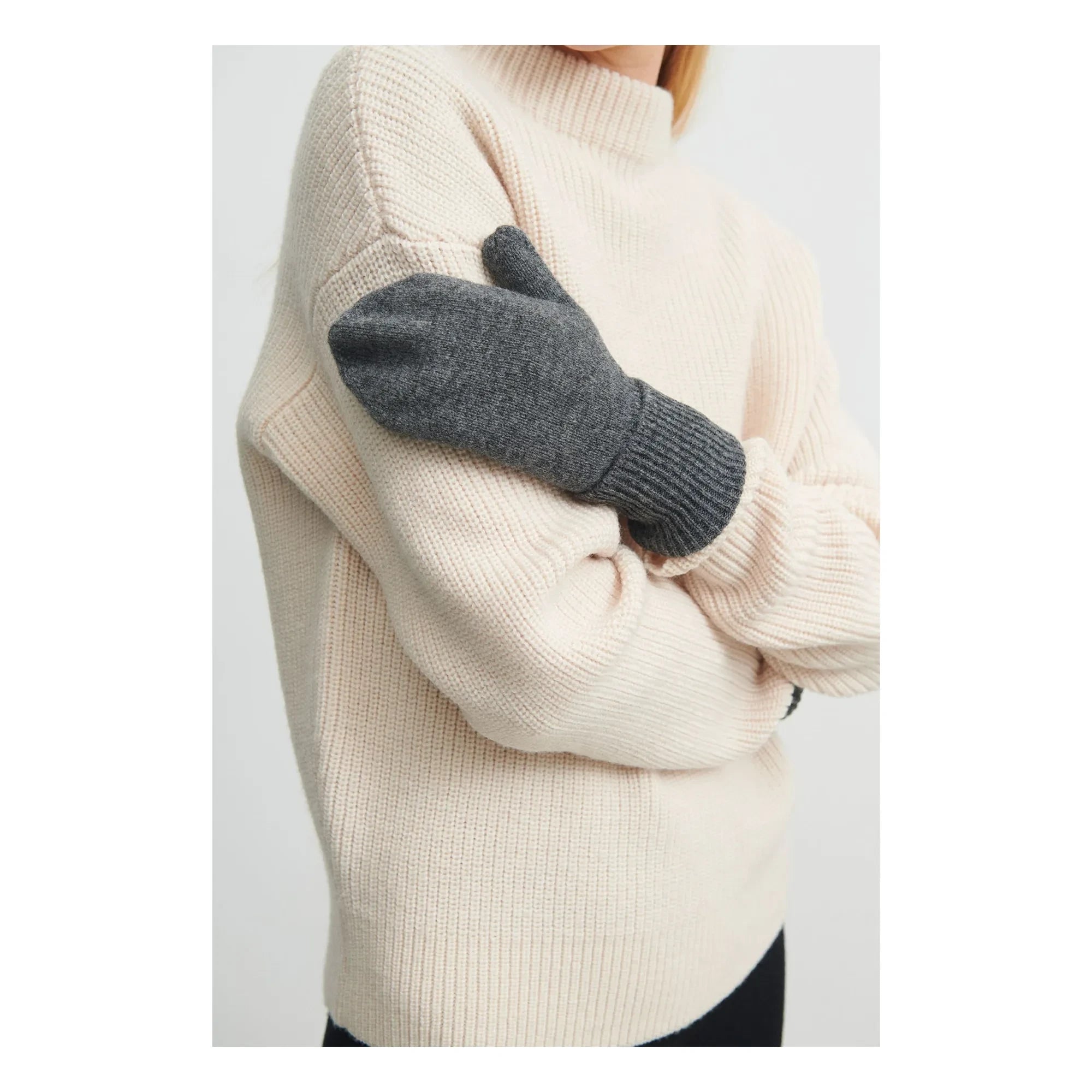 FUB – Fingerlose Wollhandschuhe – Damenkollektion | Grau