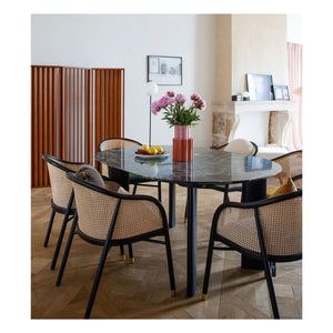 The Socialite Family - Cavalo Sofa mit Samtbezug, schwarze Buchenholz-Finish | Tiger