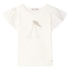 Bonpoint - Emila T-Shirt mit Rüschen Bio-Baumwolle | Weiß