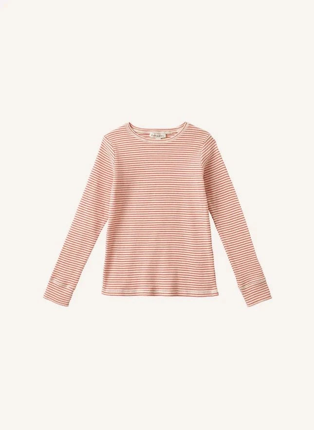 Karamell - Kishon Gestreifte T-Shirt | Rot