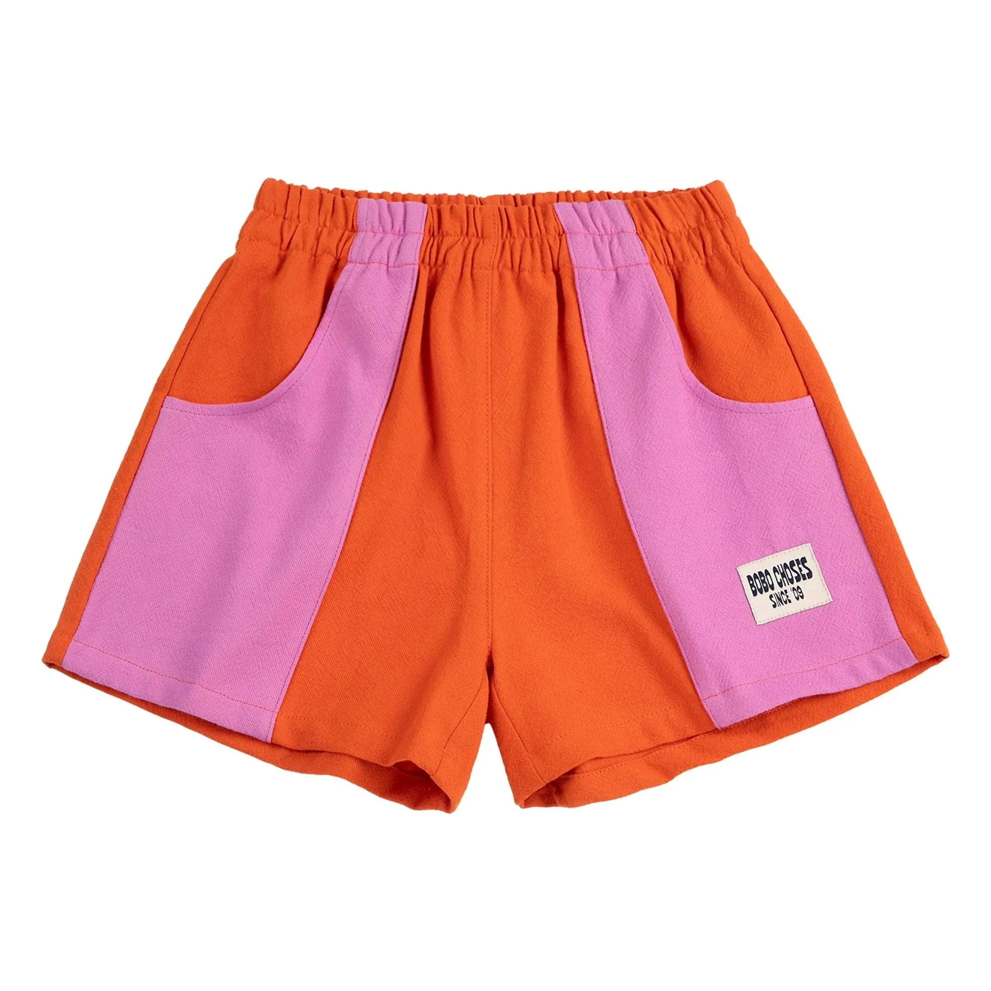 Bobo Choses - Shorts aus Bio-Baumwolle mit Farbblockmuster | Orange