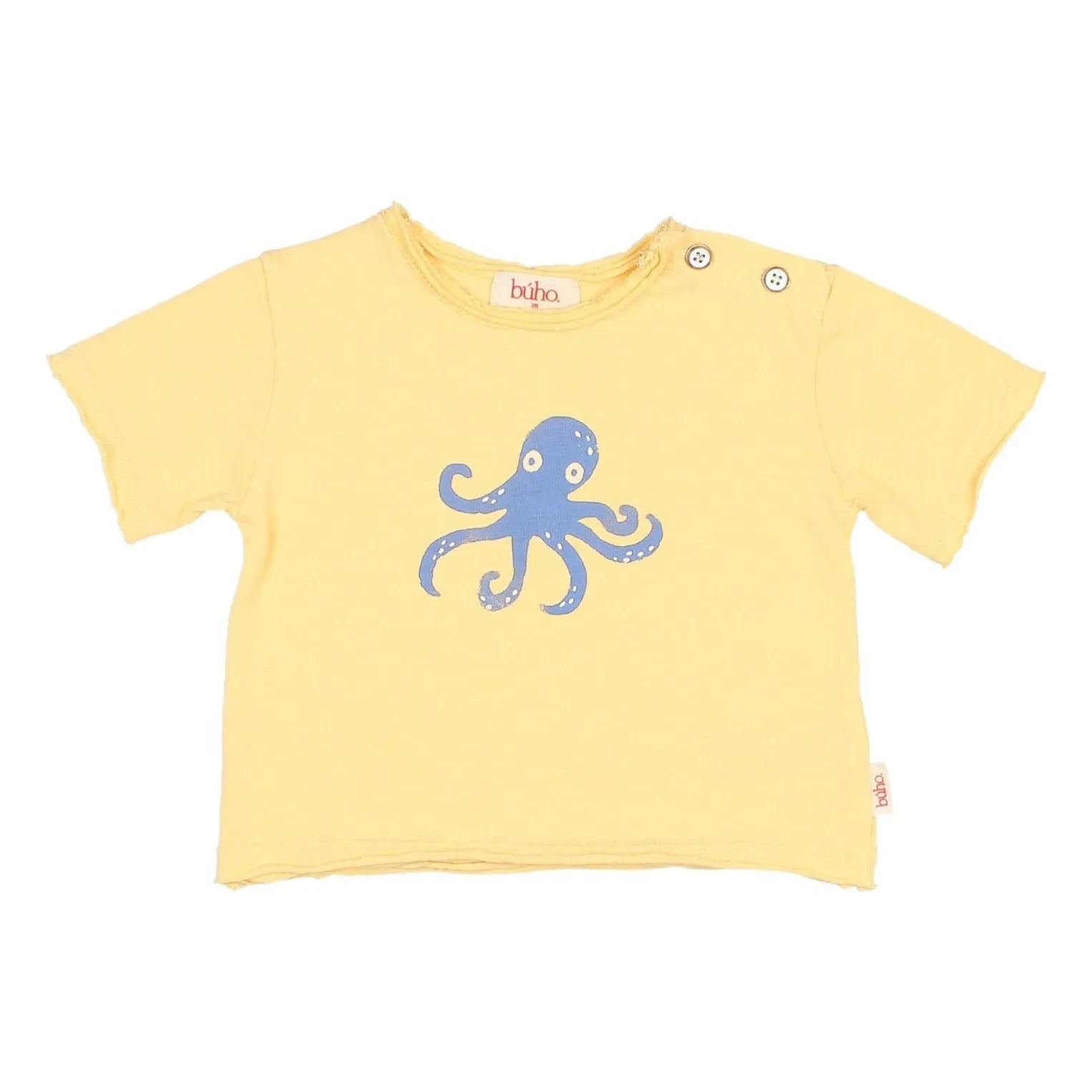 Búho - Bio-Baumwoll-Oktopus-T-Shirt | Gelb