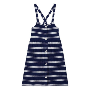 We Are Kids - Simonetta Gestreiftes Handtuchkleid aus Bio-Baumwolle | Marineblau