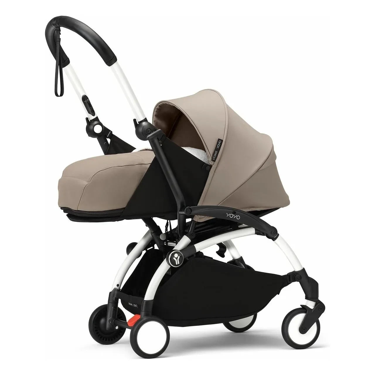 Stokke® - YOYO³ komple bebek arabası 0+ ve 6+ Beyaz çerçeve | Toprak kahverengisi