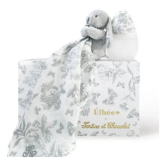 Elhée - Augustin le lapin Toile de Jouy medizinisches Silikon-Babyflaschen- und Schnuller-Set - Elhée x Tartine et Chocolat | Grau