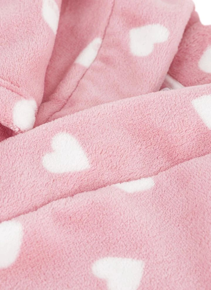 Petit Bateau - Morgenmantel mit Herzmuster | Rosa